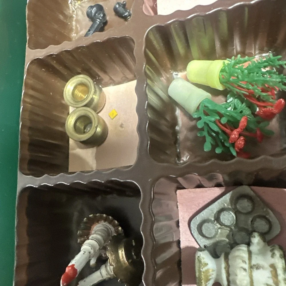 Dollhouse Miniature Knickknacks, Candlesticks, Telephones, Metal Spitunes, Etc